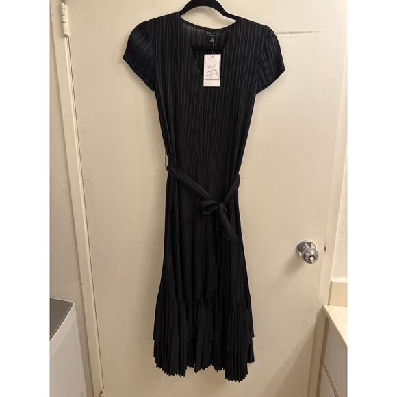 Current Air Women Helen Pleated Midi Asymmetrical Witchy Fairy Dress Small Belt - Picture 1 of 5